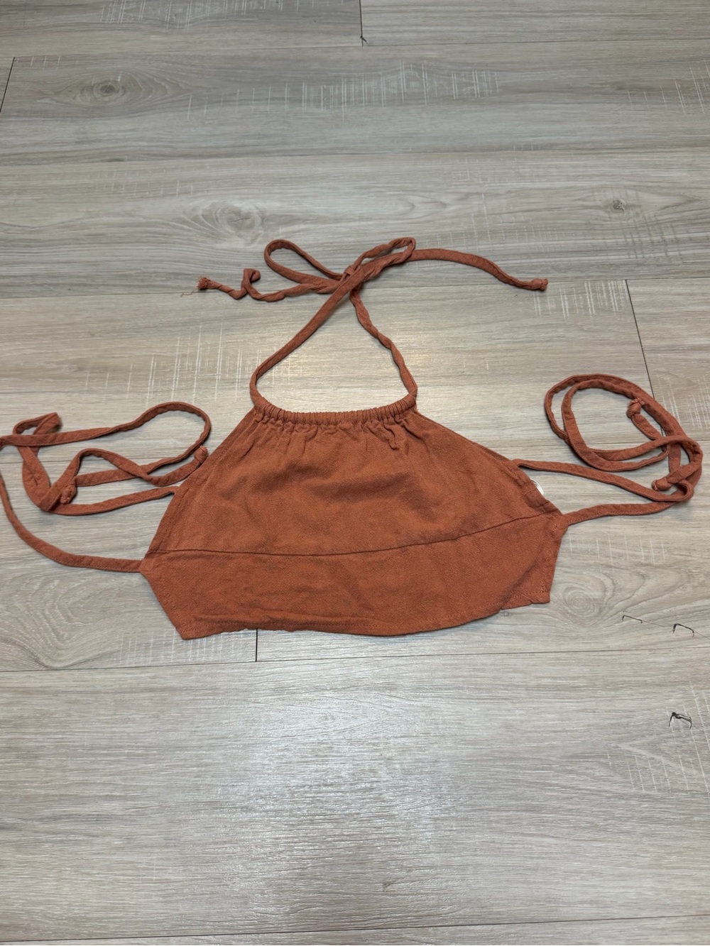 La Hearts Rust-Tone Halter Crop Top